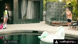 The busty girl Savannah Sixx cheats on her BF with a skater babe