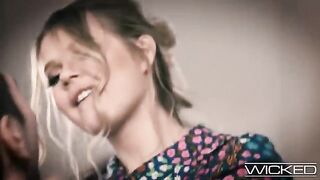 A young cute blonde girl got a big cock from a southern comfort in her pussy