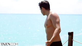 Petite babe Gianna Dior gets banged on a desert island in the most intense way
