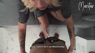 A stunning woman got intimate with a man from the cleaning staff