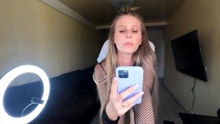 A hot chick fucks with a guy while on the phone