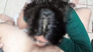 A rich blowjob before school, this student is a slut