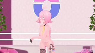 Hentai VTuber tries anal sex for the first time with a butt plug