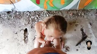 A fit and beautiful blonde gets fucked in an abandoned building