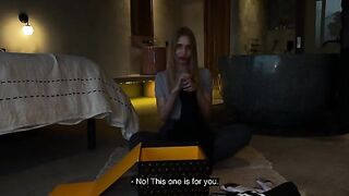 Unboxing and sex with a beautiful babe from California