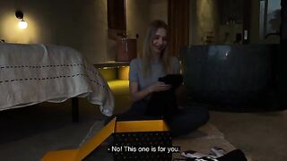 Unboxing and sex with a beautiful babe from California