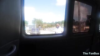Queen Rogue's huge ass shakes on the fan bus