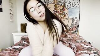 A cute Chinese girl was very happy to make a masturbation video for us