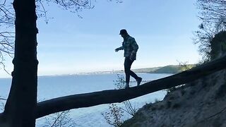 A walk around Gdynia Orłowo with a Chihuahua, exploring abandoned buildings and public intimacy