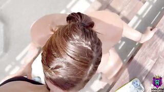 Busty Latina gets convinced to fuck on the rooftop with an amateur