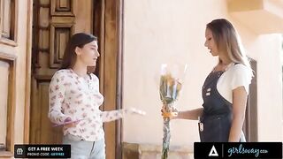 The owner of the flower shop is Horny and wants to finger her crush