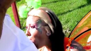Tattooed cosplay model Lily Fatale fucked outdoors in a steamy scene