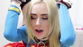 Candy White performs bondage sex with intense deepthroat action