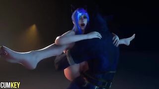 Furry woman fucked by a large penis of a monster