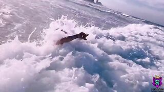 A girl was asked to fuck in the ass at the beach