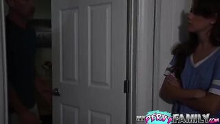 The cutie babe Selena Love gets creampied by her stepdad in a rough sex session