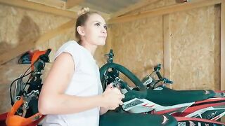 I fixed my motorcycle and then fucked a stunning babe hard