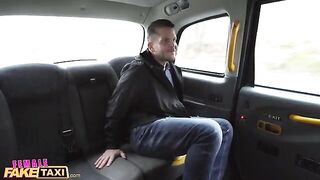 Fake taxi ride with a twist, ending in a messy anal finish