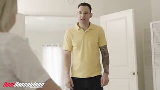 Young schoolgirl Britt Blair seduces her stepdad during a private lesson