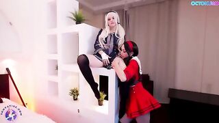 Octokuro's cosplay girl pussy licking video with a big toy in HD quality