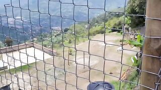 Kourtney Love has sex with a stranger farmer outdoors and lets him cum on her pussy