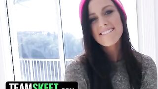 A blue-eyed beauty, Whitney Westgate, gets her neighbor's cock sucked in a steamy scene