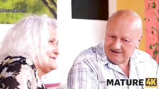 Hot mature woman fucked by a guy right in front of her husband