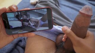 Lil D jerks his cock to his own porn starring Julz Gotti