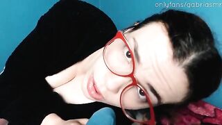 A nerd got his dick sucked by a redhead while her mom watched - Gabri ASMR