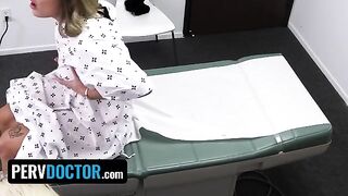 The doctor checked the girl’s body and fucked her in the office with his huge cock