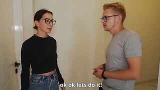 The husband watches his wife getting fucked by a realtor for a discount