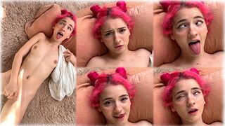 Playful cute teen explores her desires in a sensual display