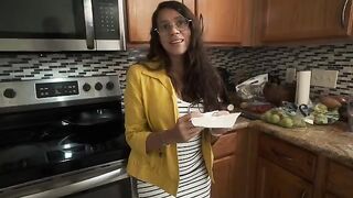 My stepmom, a big ass Latina, masturbates me in the mornings when my dad's not around