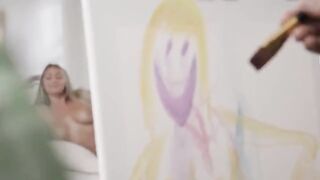 Art teacher screwed two hot students London River and Kayley Gunner in a threesome