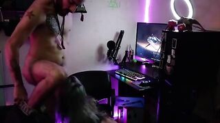 A hot gamer girl gets fucked hard while playing Destiny 2 with a huge dick