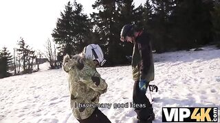 A skier girl was picked up and fucked by a stranger
