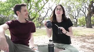 A day at the park turns into a risky public blowjob session