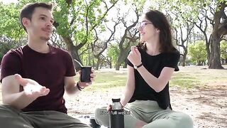 A day at the park turns into a risky public blowjob session
