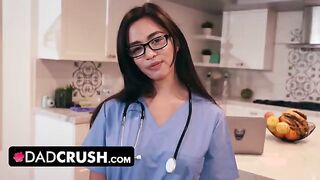 Nurse Scarlett Alexis checks her stepfather’s condition without breaking the rules