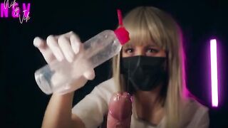 A crazy nurse brings you a handjob like no other