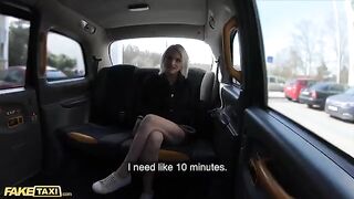 A cute young model gets her pussy stretched in the Fake Taxi