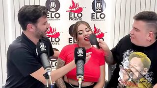 An interview with Elo Podcast ends in a mess and a lot of cum with Sara Blonde