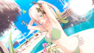 Beautiful girl fucks with a young man in Genshin Impact