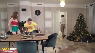 The whole family becomes a part of the kinky Thanksgiving tradition