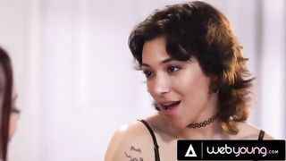 College girl Brooklyn Gray has passionate sex with her romantic girlfriend in a steamy encounter