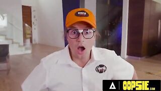 Jewelz Blu seduces nerds to fix the TV with her huge tits