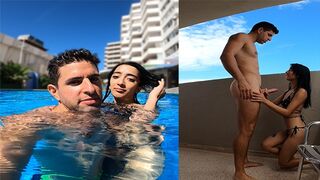 The hot Argentina girl was caught in the pool and fucked hard