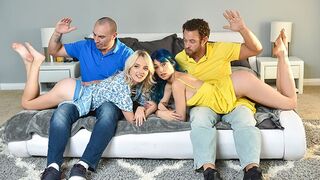 Cute girls get punished and fucked by their stepdads