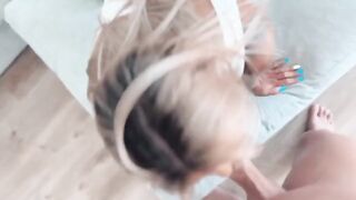 Best blue eyes blowjob and creamy pussy I've ever seen - Littlebuffbabe in action