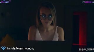 Scary hot Halloween story with Lesya Moon and Sia Siberia in strap-on action